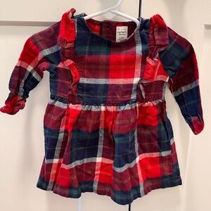 Carter's Red and Blue Plaid Ruffle Dress